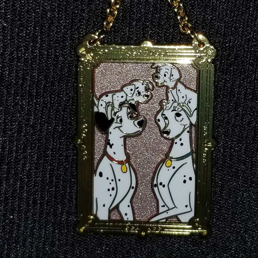 Disney Pin 101 Dalmatians Family Pongo and Perdita Two Puppies Picture Frame Paw - Picture 5 of 9